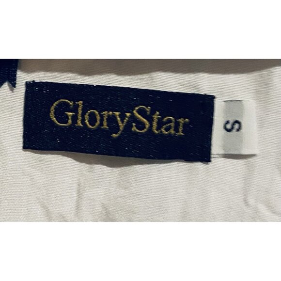 Glory Star Dress Womens Small Navy Blue Polka Dot Corset Pleated Retro Milkmaid - Picture 5 of 7